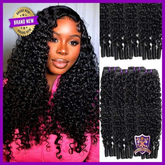 Virgin Human Hair Extensions 4 Bundles 16-22 Inch Spiral Curls 400g